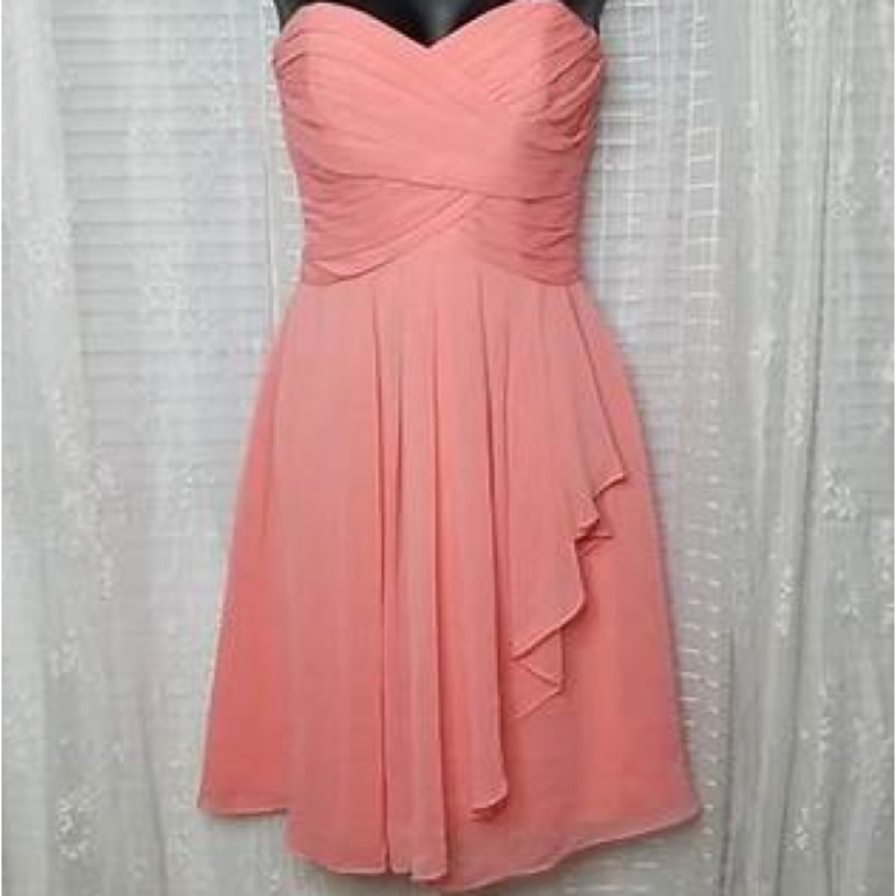 ❤️David’s Bridal Bridesmaid dress - style F14847 Size 12 NWT Malibu - Picture 9 of 10